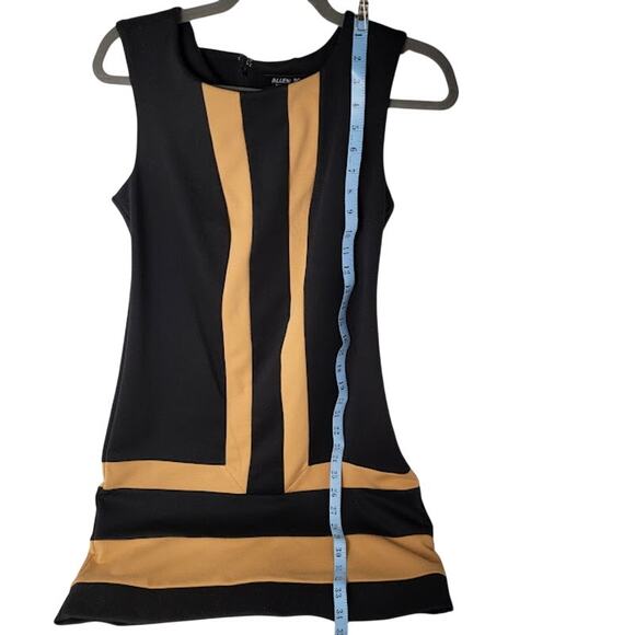 Allen B Black Gold Stripe Shift Dress Small Retro Mod Cocktail Old Money - Picture 7 of 8